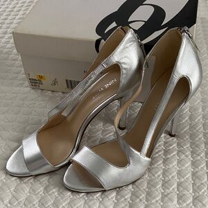 Nine West Metallic Silver Heels